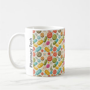 Personlig Boho Pharmacy Tech Flowers & Pill Kaffemugg