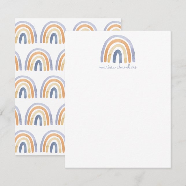 Personlig Boho-platta anteckningskort för regnbåge (Fram/baksida)