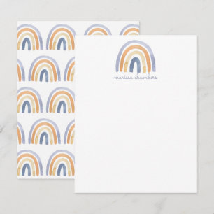 Personlig Boho-platta anteckningskort för regnbåge