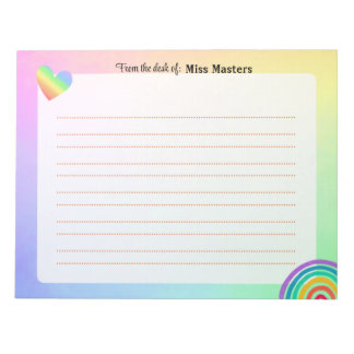 Personlig Boho Rainbow Anteckningsblock