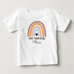 Personlig Boho Rainbow Big Sister T Shirt