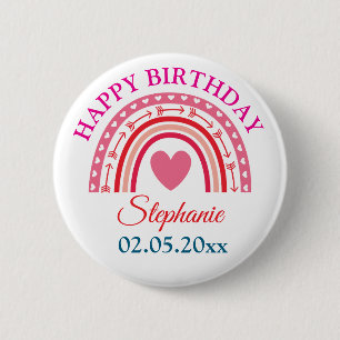 Personlig Boho Rainbow Birthday Knapp