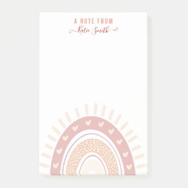 Personlig Boho Rainbow Calligraphy Teacher Post-it Block