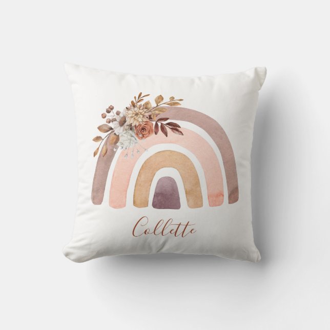 Personlig Boho Rainbow Girl's Room Kudde (Framsida)