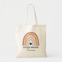 Personlig Boho Rainbow Little Sister Tote Bag