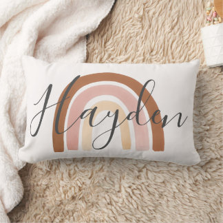 Personlig Boho Rainbow Namn Pillow Lumbarkudde