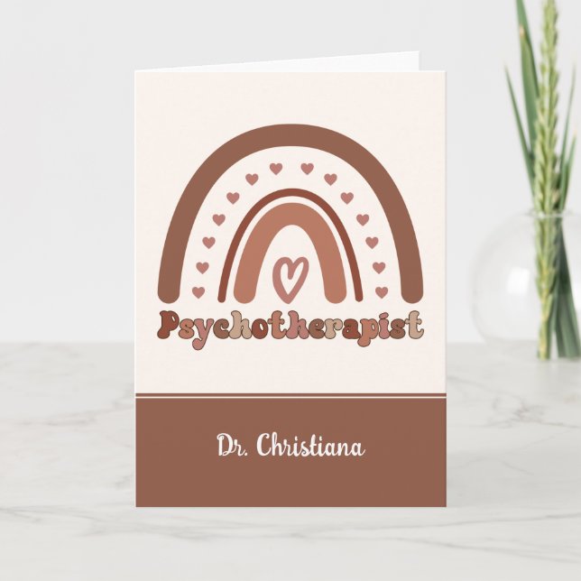 Personlig Boho Rainbow Psychoterapist Kort (Framsida)