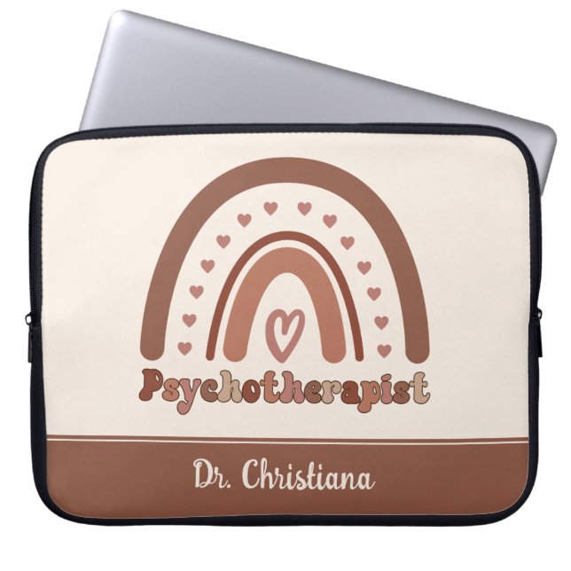 Personlig Boho Rainbow Psychoterapist Laptop Fodral (Framsidan)