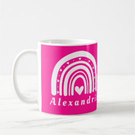 Personlig Boho Rainbow Shock rosa Kaffemugg
