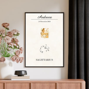Personlig Boho Skytten Stjärnbildskonstellation Poster