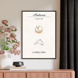Personlig Boho Stenbockens Zodiakestjärnbild Poster
