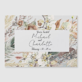 Personlig Boho Stil Bröllop Magnetisk Inbjudningskort