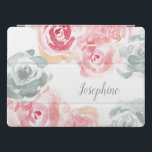 Personlig Boho vattenfärgsfärgsfärgsfärgsfärgsfärg iPad Pro Skydd<br><div class="desc">Anpassa det här höljet med mina blommar av vattenfärgade blommor i stil. Ro i grå och mjuka  nyanser. Skydda din tablett med en unik utformning av chicen.</div>