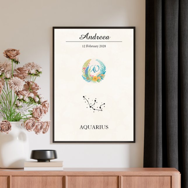 Personlig Boho Vattumannen Stjärntecken Konstellat Poster (Skapare uppladdad)
