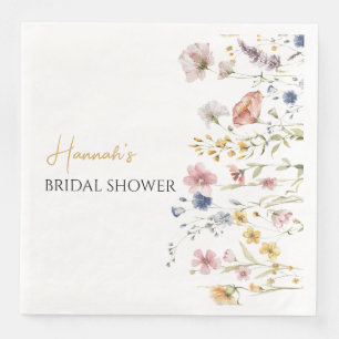 Personlig Boho Vildblomma Bröllopsdusch Pappersservett