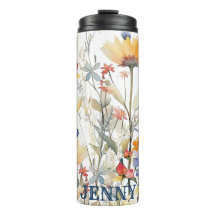 Personlig Boho Vildblommor Termisk Tumbler