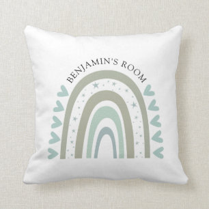 Personlig Boho Watercolor Blue Rainbow Nursery Kudde