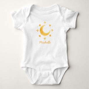 Personlig Boho Watercolor Måne & Stjärnor – Söt T Shirt