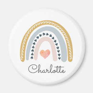 Personlig Boho Watercolor Rainbow Magnet