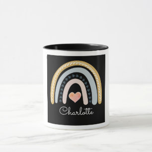 Personlig Boho Watercolor Rainbow Mugg