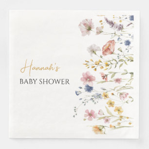 Personlig Boho WildblomBaby Shower Pappersservett