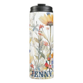 Personlig Boho WildblomThermal Tumbler