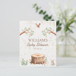 Personlig Boho Woodland Baby Shower Bakgrund