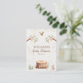 Personlig Boho Woodland Baby Shower Bakgrund Anteckningskort