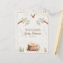 Personlig Boho Woodland Baby Shower Bakgrund