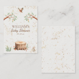 Personlig Boho Woodland Baby Shower Bakgrund Visitkort