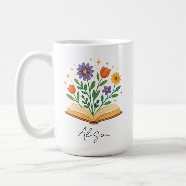 Personlig Bok Älskare Mugg, Anpassningsbar Gift fo Kaffemugg (Vänster)