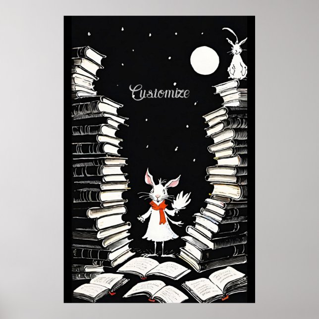 Personlig Bok Bunny Poster (Framsidan)