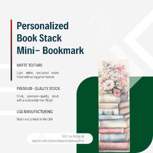 Personlig Bok Stack Mini Bookmark Visitkort