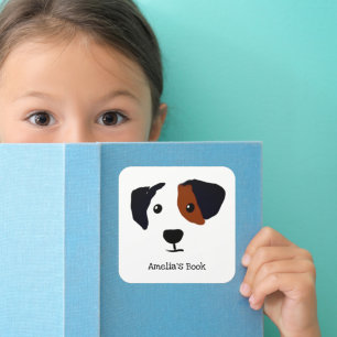 Personlig Bok-Tillhören till Hund Fyrkantigt Klistermärke