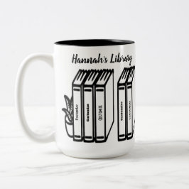 Personlig Bok Titles Bibliotek White Två-Tonad Mugg