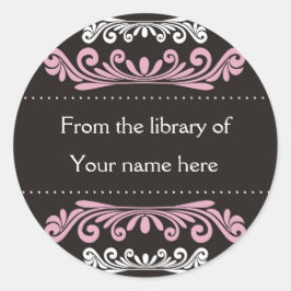 Personlig bokplåtar - Färgblomning Runt Klistermärke