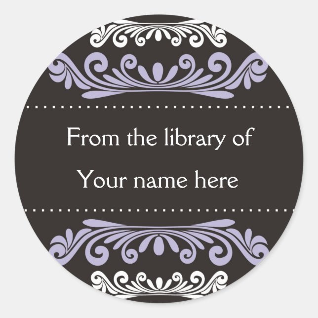 Personlig bokplåtar - Färgblomning Runt Klistermärke (Framsida)