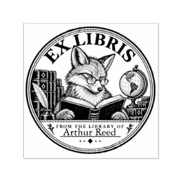 Personlig bokstamp med räv Ex Libris Självfärgande Stämpel