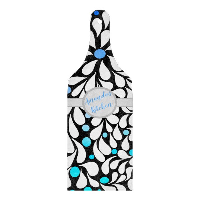Personlig Bold modern blomma blue teal ombre (Framsidan)