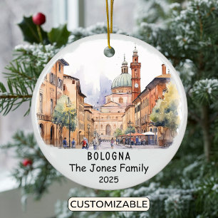 Personlig Bologna Ornament, Italien Julgransprydnad Keramik