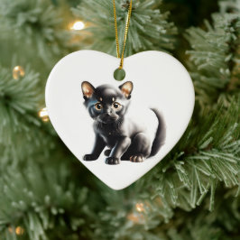 Personlig Bombay Kitten Julgransprydnad Keramik
