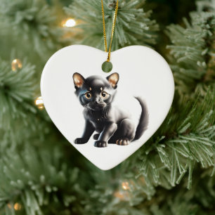 Personlig Bombay Kitten Julgransprydnad Keramik