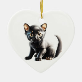 Personlig Bombay Kitten Julgransprydnad Keramik
