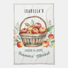 Personlig Bondemarknad Rustika Landsbygd Äpplen Kökshandduk