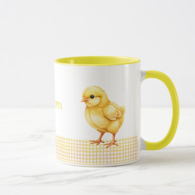 Personlig Bondgårdsdjursmugg – Söt Kycklingdesign Mugg (Höger)