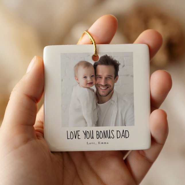 Personlig Bonus Pappa Foto Julgransprydnad Keramik (Skapare uppladdad)