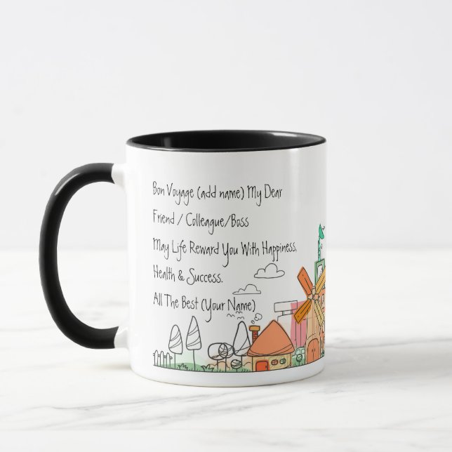 Personlig Bonvoyage Flytta City Countryside Mugg (Vänster)