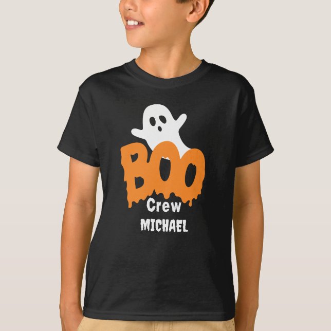 Personlig Boo Crew Kids Halloween T Shirt (Framsida)