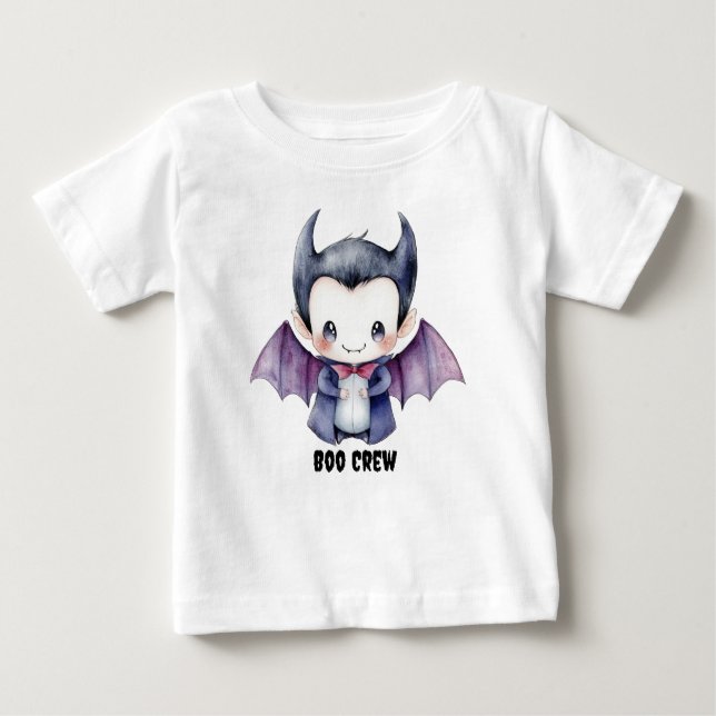 Personlig ’Boo Crew’ T-Shirt with Cute Dracula (Framsida)