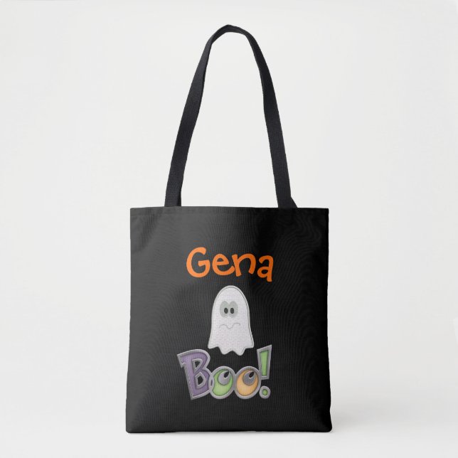 Personlig Boo Ghost Design Totebag Tygkasse (Framsida)